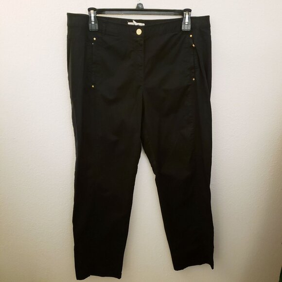Chico's Cotton Blend Straight Leg Casual Black Pants Pockets Size L EUC - Picture 3 of 10